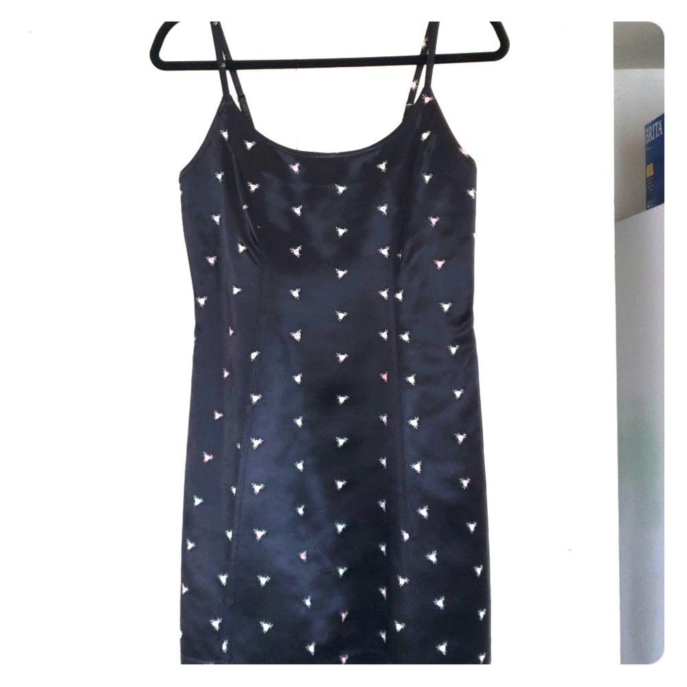 Vintage Betsey Johnson satin floral dress